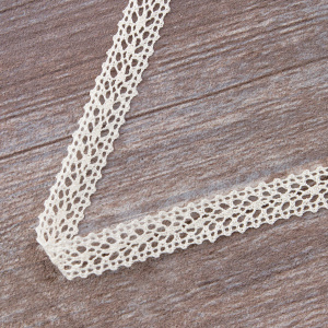 Мерсеризованное хлопковое кружево, 16 мм, шампань. Арт 2097/72