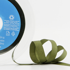 Лента репсовая SAFISA, 10 мм, 25 м, цвет 26 хаки темный. Арт 350-10мм-26