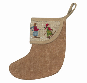 Набор для вышивания сапожка для подарков "SKIEURS" (Лыжники). Арт 7050