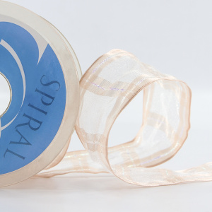 Лента органза "с памятью" SAFISA, 38 мм, 15 м цвет 83, чайная роза. Арт 25256-38мм-83           