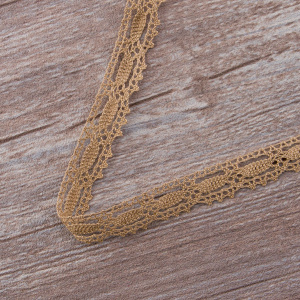 Мерсеризованное хлопковое кружево, 15 мм, цвет бежевый. Арт 1798/T3