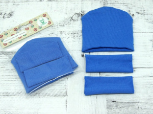 Комплект одежды для игрушек: шапка/гетры. Арт 28875/син