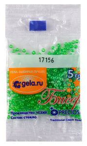 Бисер Preciosa №10, 5 г., цвет №17156 зеленый алебастр. Арт G 17156