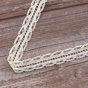 Мерсеризованное хлопковое кружево, 22 мм, айвори. Арт 2151/18
