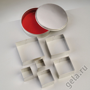 Набор металлических формочек "Квадраты", диаметр 10 см. Арт 3537016                 