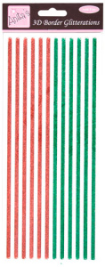 Наклейки "Полоски с блестками" - красный и зеленый. Арт ANT8182902