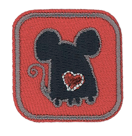 Термоаппликация "Мышь с сердцем". Арт 35895/1SB