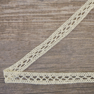 Кружево хлопковое на картонной катушке, цвет кремовый. Арт VL08.034C