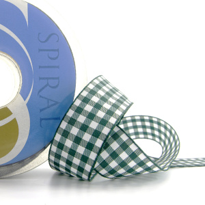 Лента с рисунком клетка SAFISA, 25 мм, 25 м, цвет 43, темно-зеленый. Арт 469-25мм-43             