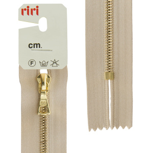 Молния металл, Gold, неразъёмная, на атласной тесьме, 4 мм, 16 см, цвет 2230, бежевый. Арт 3403223/16/2230         