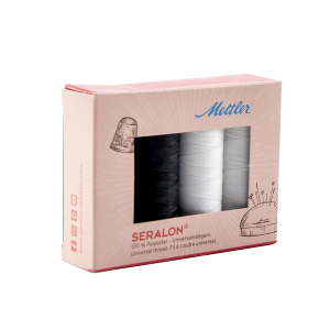 Набор с нитками Seralon в подарочной упаковке, 4 катушки. Арт SE4BW-KIT