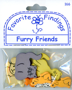 Пуговицы Favorite Findings "Пушистые Друзья" 12 - 32 мм. Арт 550000166                