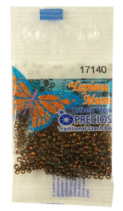 Бисер Preciosa №10, 5 г., цвет №17140 коричневый с серебряным прокрасом прозрачный. Арт G 17140