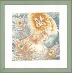 Набор для вышивания "Young woman with peacock feathers"  . Арт PN-0148264