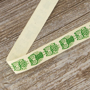 Лента хлопковая на картонной мини-катушке "Совы". Арт VR15.680