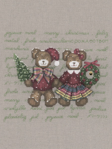 Набор для вышивания "Couple of Christmas Bears" (Пара рождественских мишек). Арт 2630