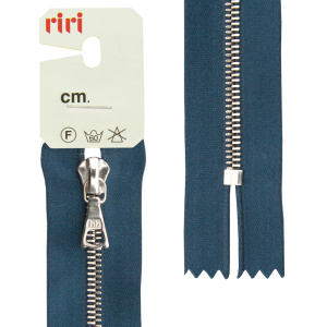 Молния металл, Ni, неразъёмная, на атласной тесьме, 4 мм, 18 см, цвет 2131, синий темный. Арт 3412224/18/2131         