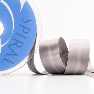 Косая бейка атласная 30 мм, 25 м, цвет 103, темно-серый. Арт 6260-30мм-103            