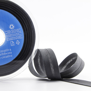 Косая бейка хлопок/полиэстер 20 мм, 25 м, цвет 68, Серый темный. Арт 6120-20мм-68            