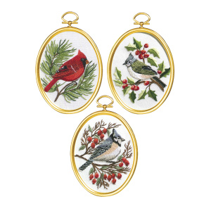 Набор для вышивания "Зимние птицы", 3 сюжета с рамками. Арт 004-0861