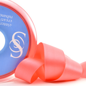 Лента атласная двусторонняя SAFISA, 6.5 мм, 25 м, цвет 29, амарантовый. Арт 110-6,5мм-29            