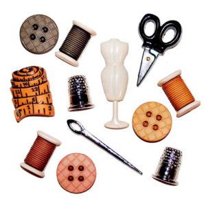 Набор пуговиц и/или декоративных элементов "Швейная комната". Арт 596