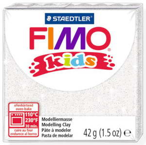 Полимерная глина FIMO "Kids", уп. 42 г, цвет блестящий белый. Арт 8030-052