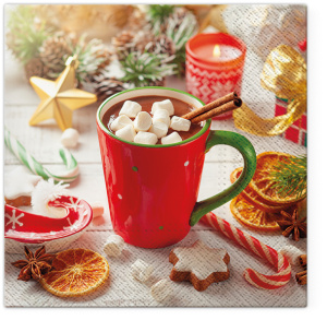 Салфетки трехслойные для декупажа, коллекция "Lunch"  TETЕ a TETE "Шоколад с зефиром" . Арт TL232500