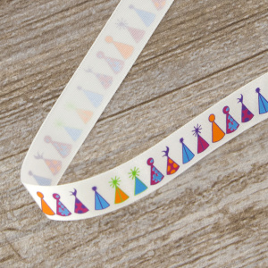 Лента атласная на картонной мини-катушке "Вечеринка". Арт VR15.609