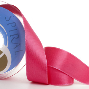 Лента атласная двусторонняя SAFISA, 25 мм, 25 м, цвет 20, розовый темный. Арт 110-25мм-20             