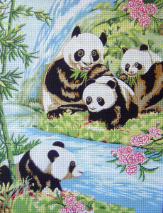 Канва жесткая с рисунком "Панды". Арт 14.821                  