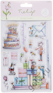 Набор прозрачных штампов "С Днем Рождения", TULIP, 15 шт. Арт TLP907103               