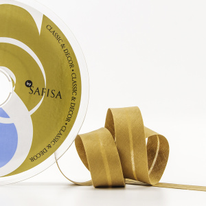 Косая бейка хлопок/полиэстер 20 мм, 25 м, цвет 107, мокрый песок. Арт 6120-20мм-107           