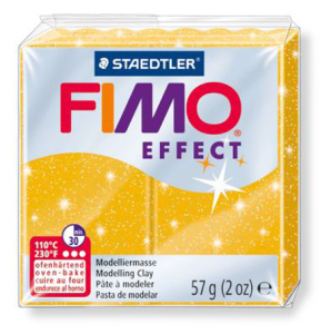 Полимерная глина FIMO "Effect", уп. 57 г, цвет золотой с блестками. Арт 8020-112