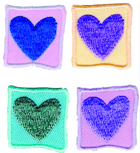 Термоаппликации HKM "Herz blau im hellblauen Viereck". Арт 33331/SET