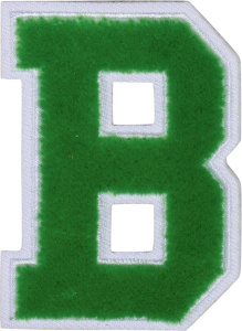 Термоаппликация "Буква В зеленая". Арт 43236
