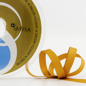 Лента репсовая SAFISA, 10 мм, 25 м, цвет 54 бежево-золотистый. Арт 350-10мм-54