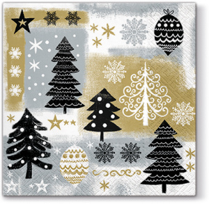 Салфетки трехслойные для декупажа, коллекция "Lunch"  PAW Decor Collection "Рождественский дизайн зо. Арт SDL014209