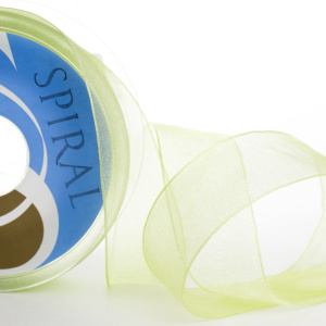 Лента органза SAFISA 15 мм, 25 м, цвет 73, желто-зеленый. Арт 120-15мм-73             