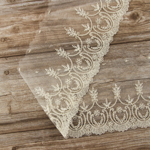 Кружево-вышивка на тюле, 75 мм. Арт 42234/58
