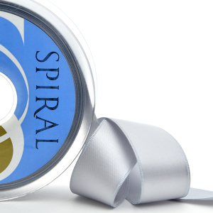 Лента атласная двусторонняя SAFISA, 15 мм, 25 м, цвет 87, жемчужный светло-серый. Арт 110-15мм-87             