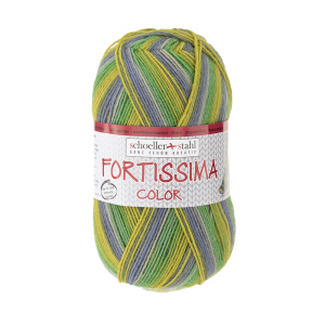 Пряжа Fortissima Socka 4-fach color, 75% шерсть, 25% полиамид, 420 м, 100 г. Арт 90028-2429