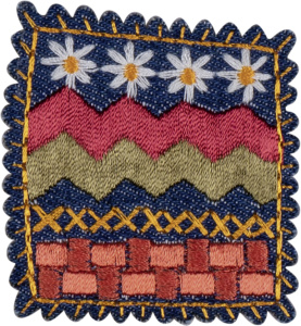 Термоаппликация "Квадрат с узорами темно-синий". Арт 42943