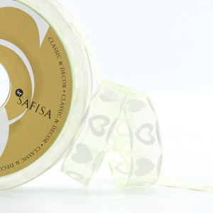 Лента органза с напечатанным рисунком SAFISA, 15 мм, 25 м, цвет 73. Арт 25255-15мм-73           