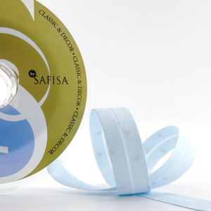 Косая бейка хлопок, 20 мм, 20 м, цвет 04, цвет светло-голубой. Арт 6552-20мм-04