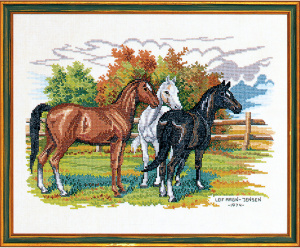 Набор для вышивания "Три лошади". Арт 72-474