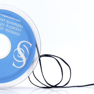 Шнур атласный SAFISA 1,5 мм, 25 м, цвет 01, черный. Арт 470-01                  