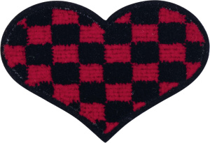 Термоаппликация "Клетчатое сердце красное". Арт 43215
