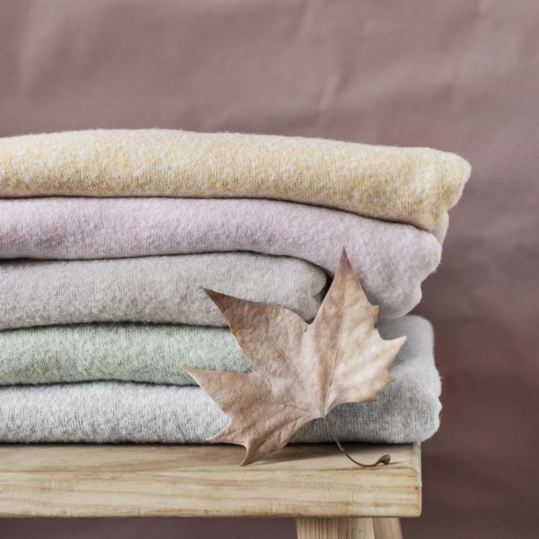 Ткань Recycled Brushed Jercey, 53% переработанный полиэстер, 28% хлопок, 15% полиэс. 135 см, 220г/м². Арт 2164.1