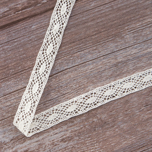 Мерсеризованное хлопковое кружево, 16 мм, шампань. Арт 2109/72